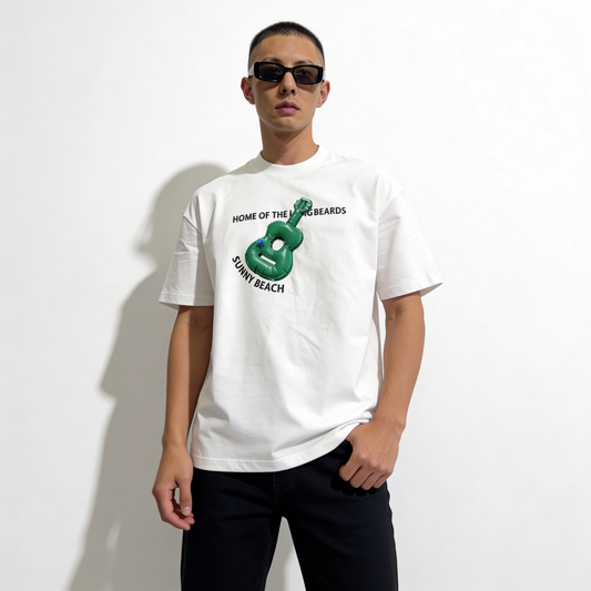 RINO7 Sunny Beach Graphic Printed Regular Fit T-Shirt