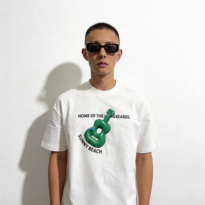 RINO7 Sunny Beach Graphic Printed Regular Fit T-Shirt